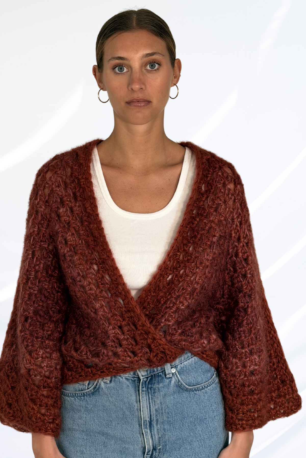 Textured terracotta cardigan