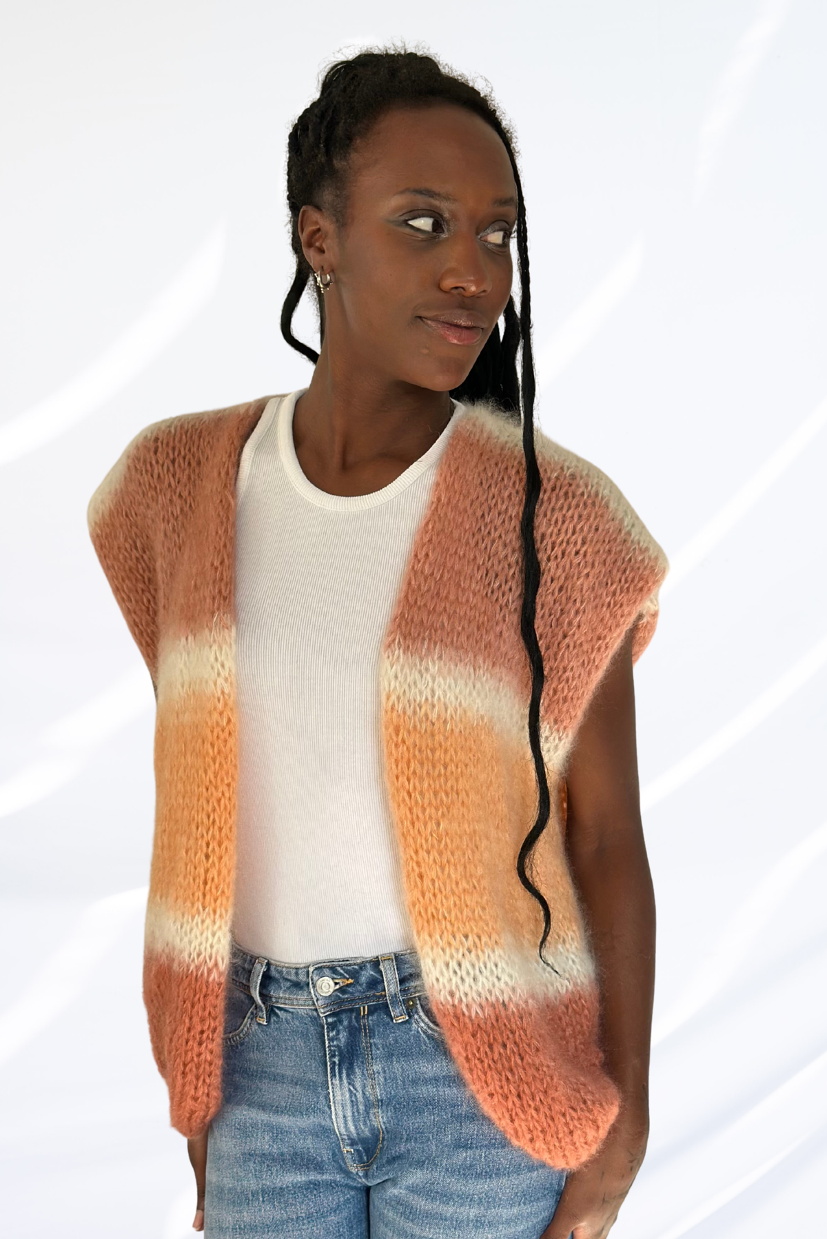 Mixed light orange cardigan