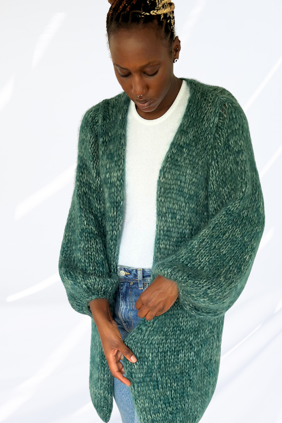 Mixed green cardigan