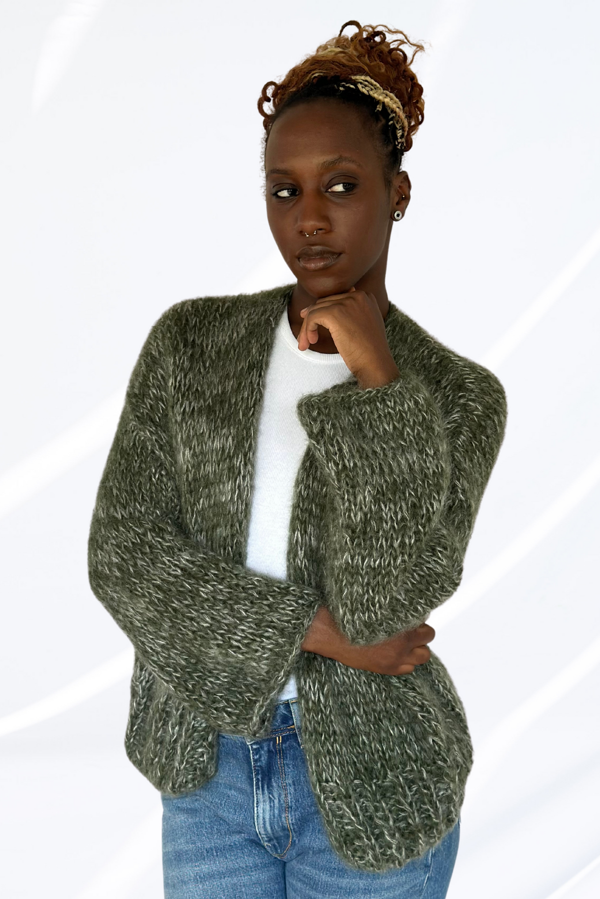 Khaki cardigan