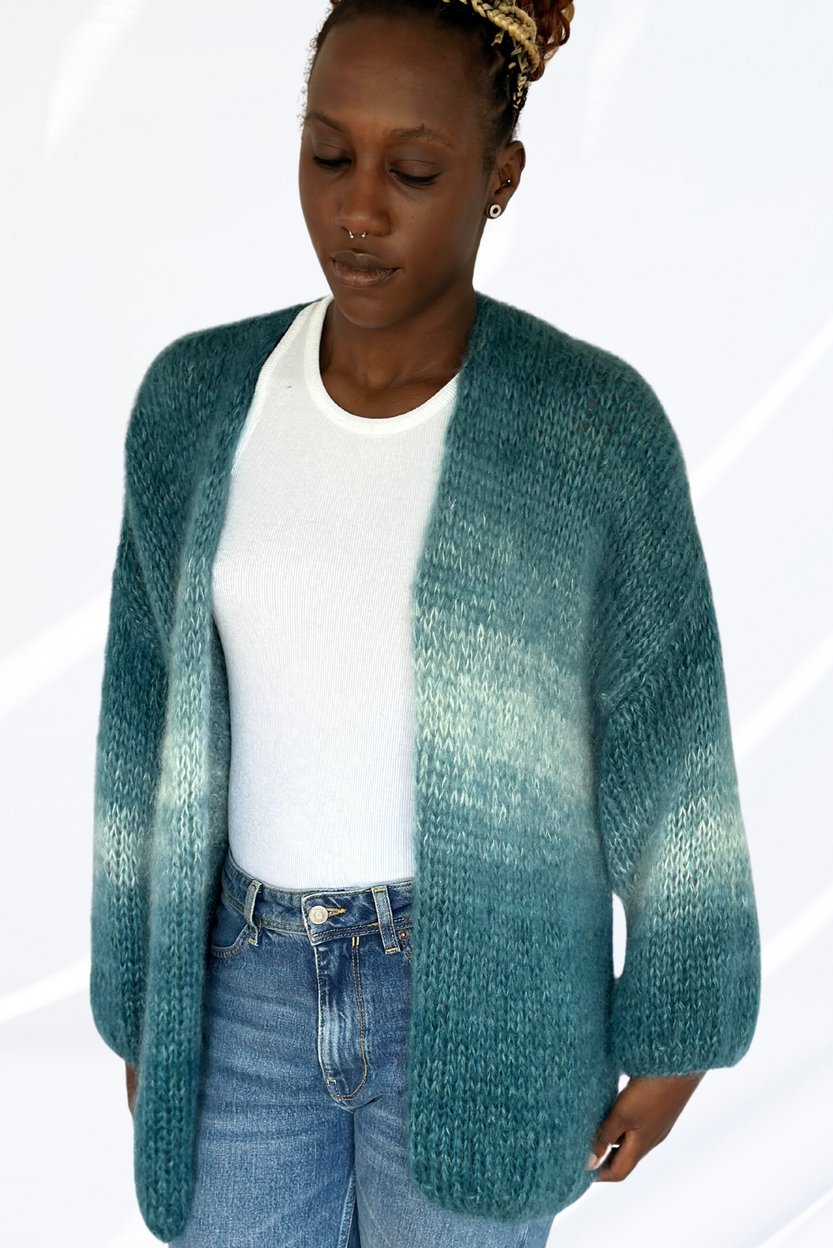 Mixed blue cardigan