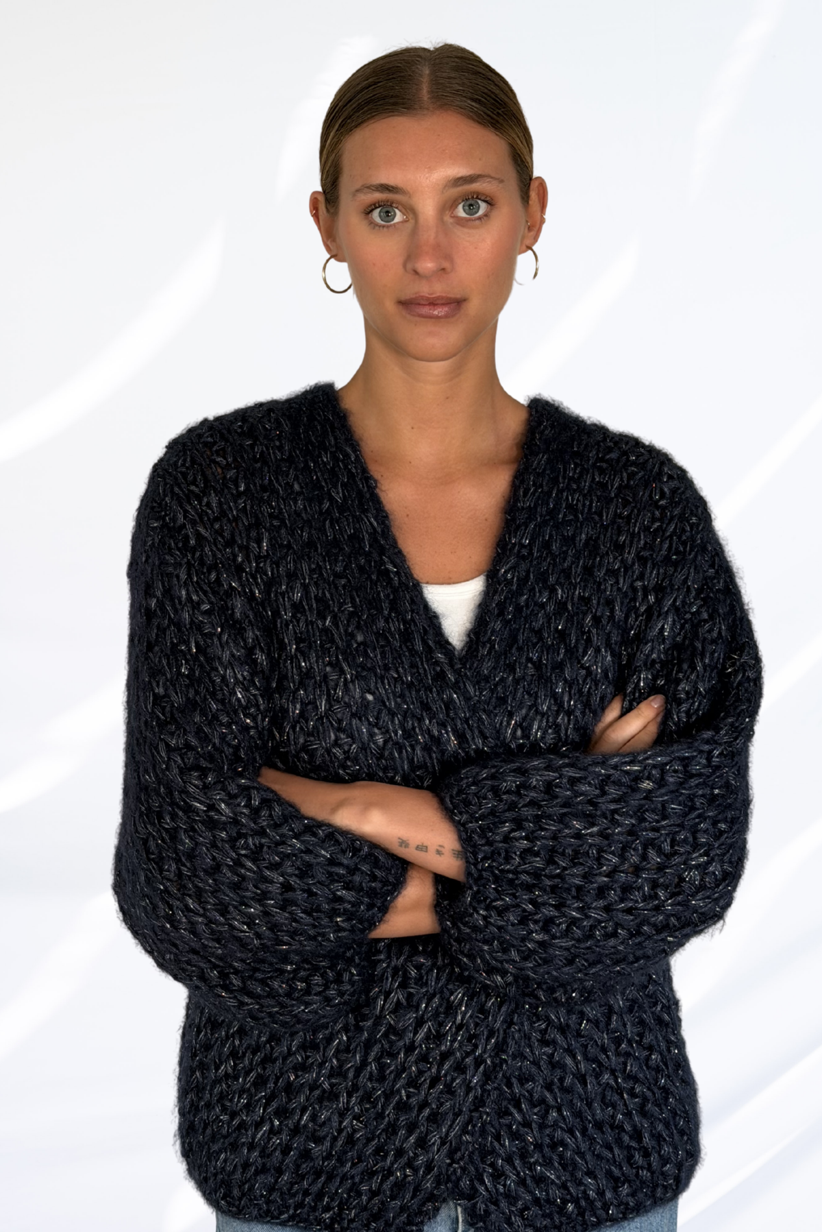 Black & Lurex cardigan