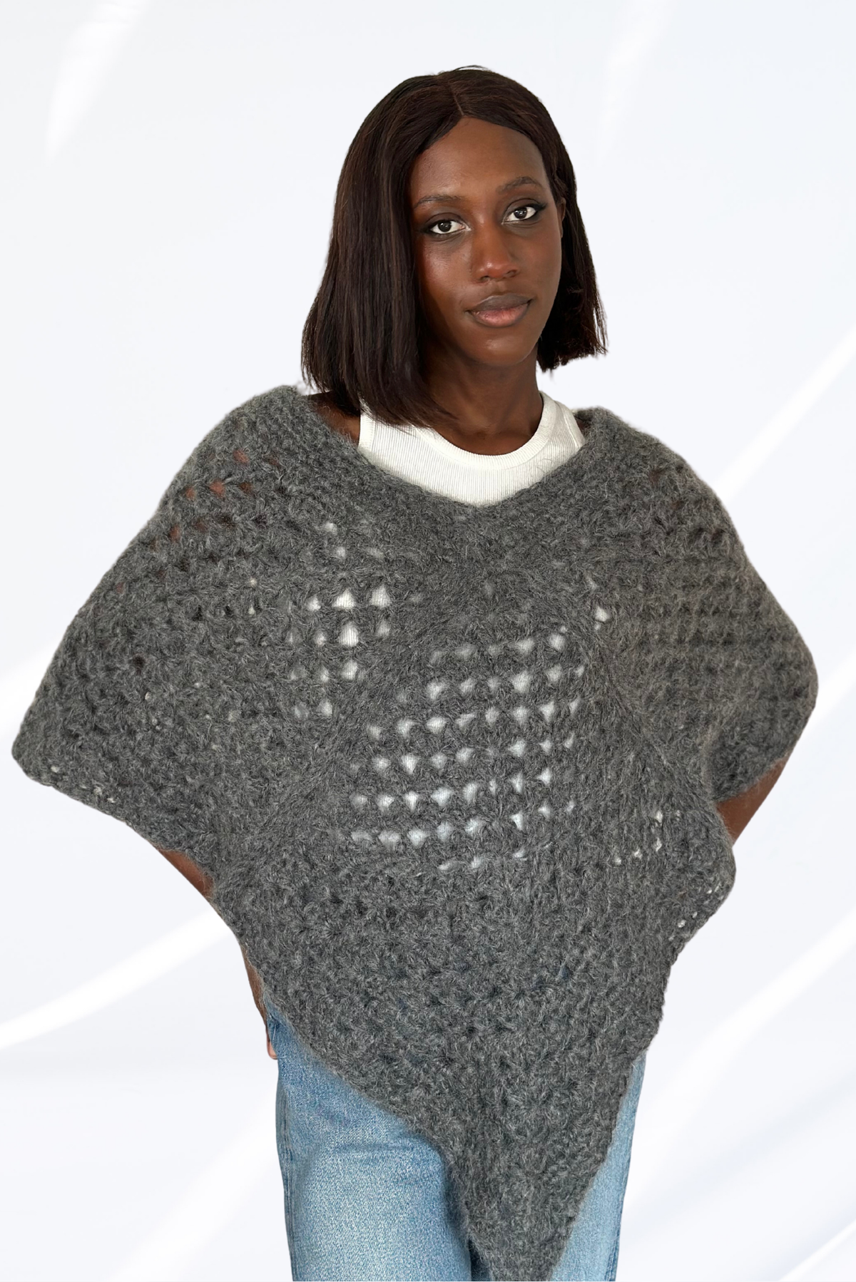 Grey poncho