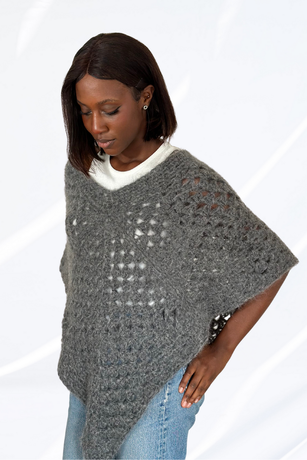 Grey poncho