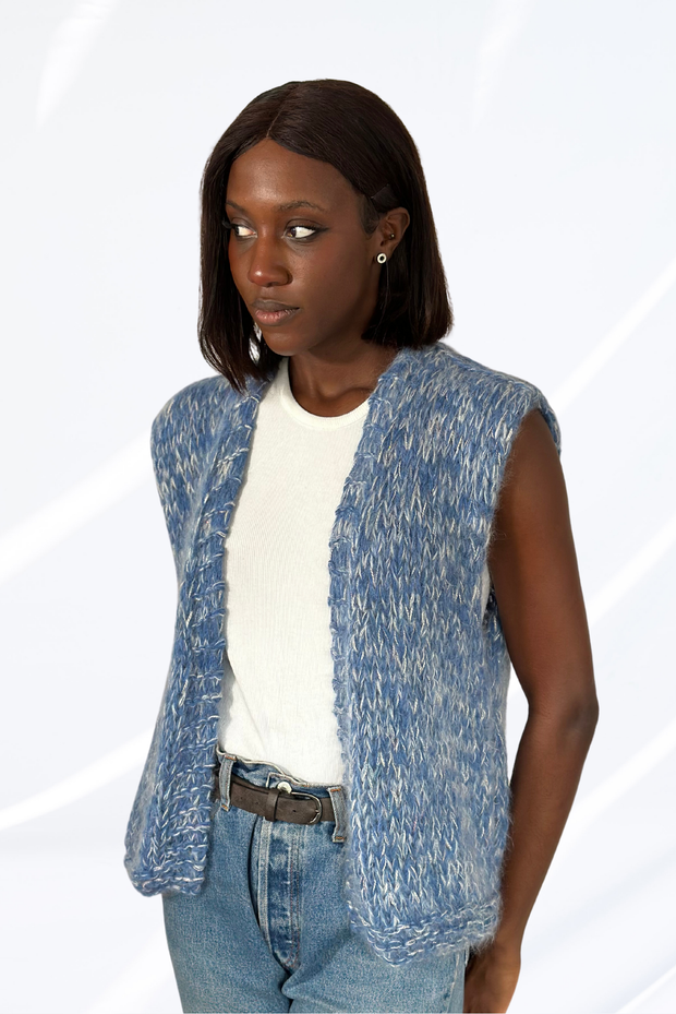 Mixed blue & off-white cardigan