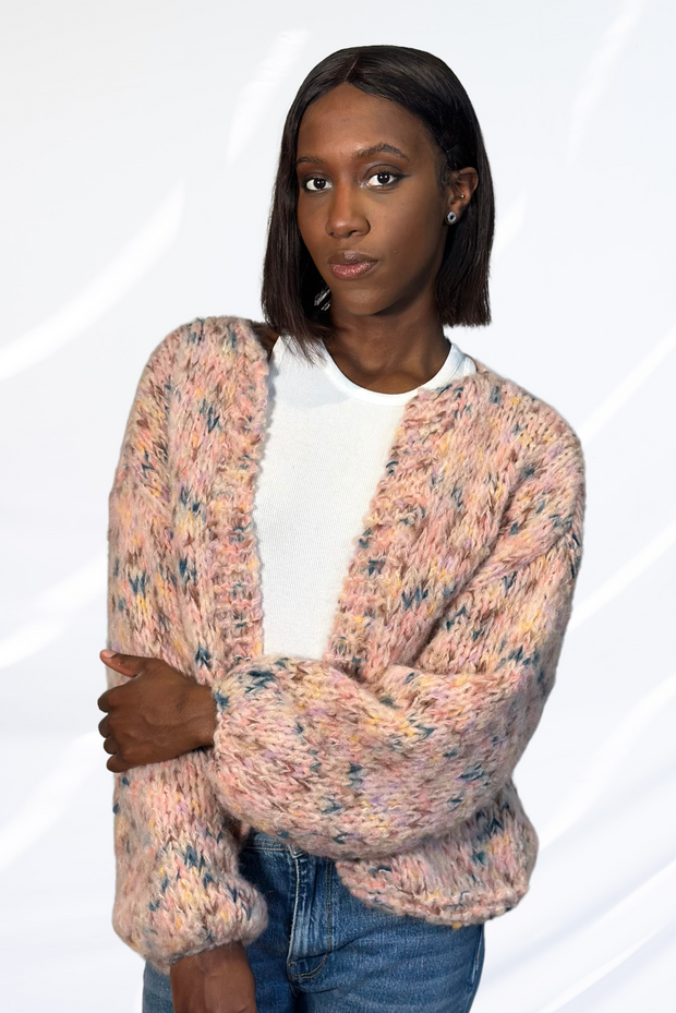 Mixed pastel pink cardigan