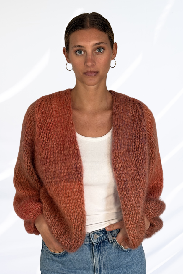 Mixed terracotta cardigan