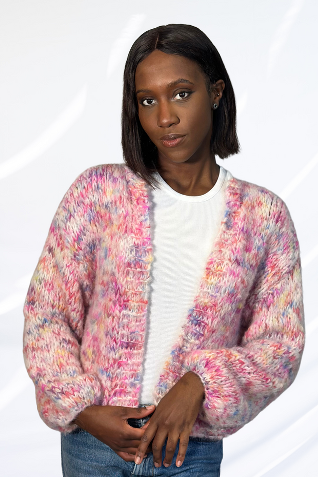 Mixed pink cardigan