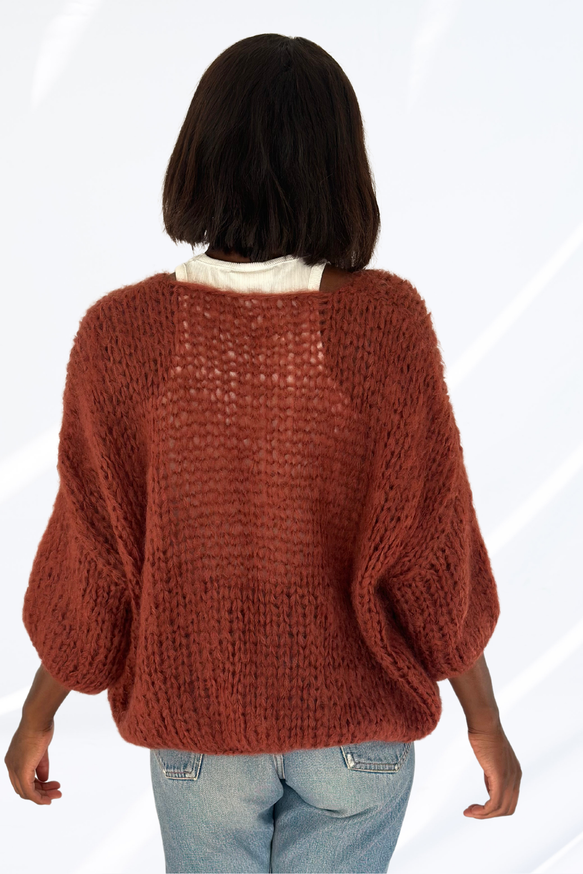 Terracotta v-neck pullover