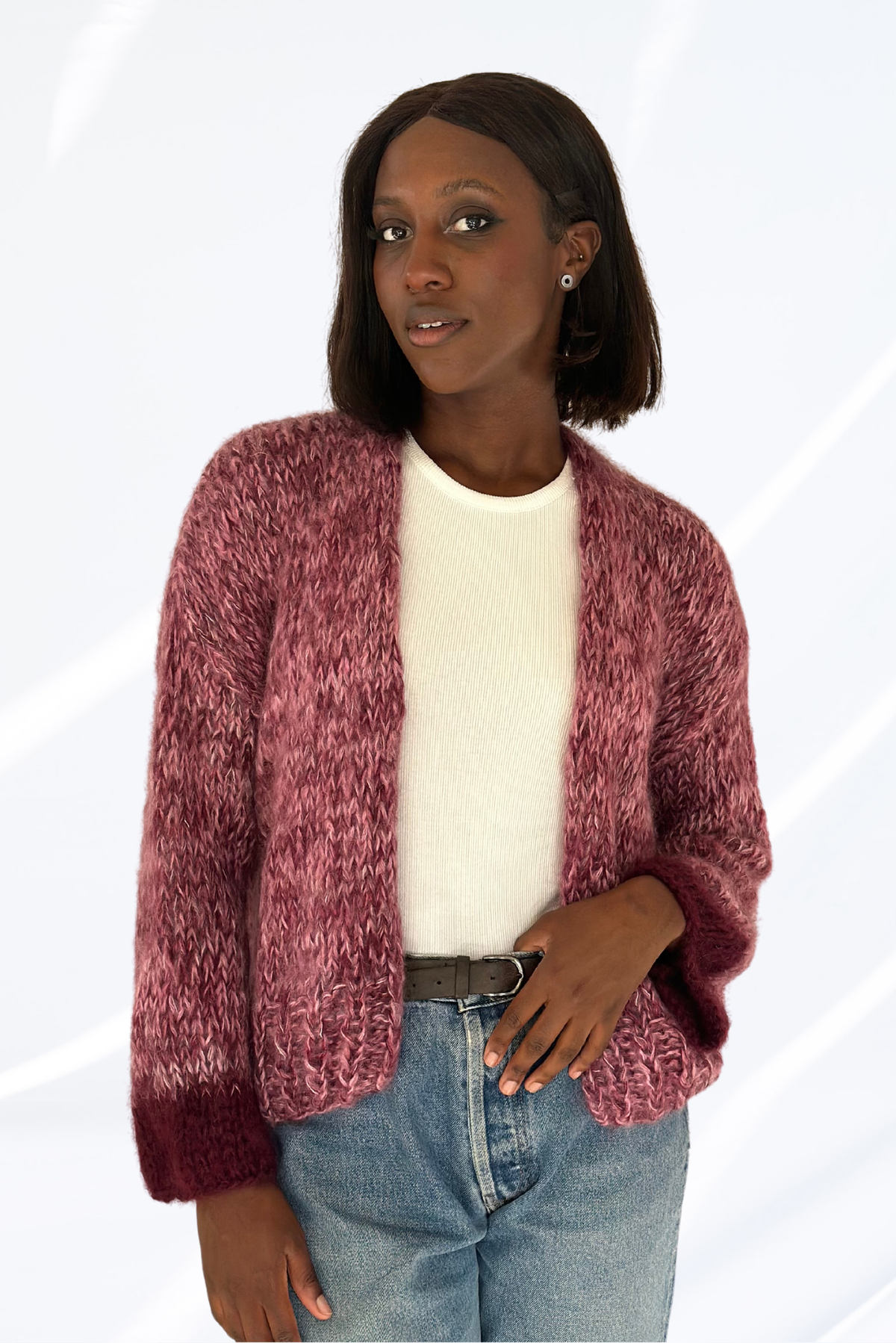 Mixed purple cardigan