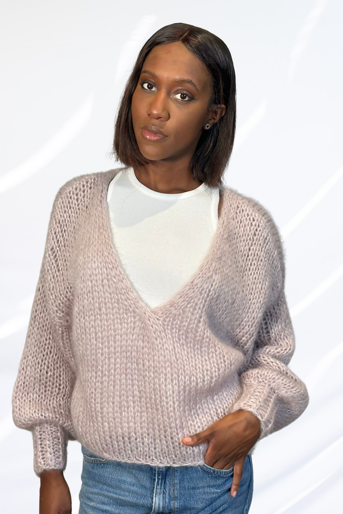 Pink V-Neck pullover