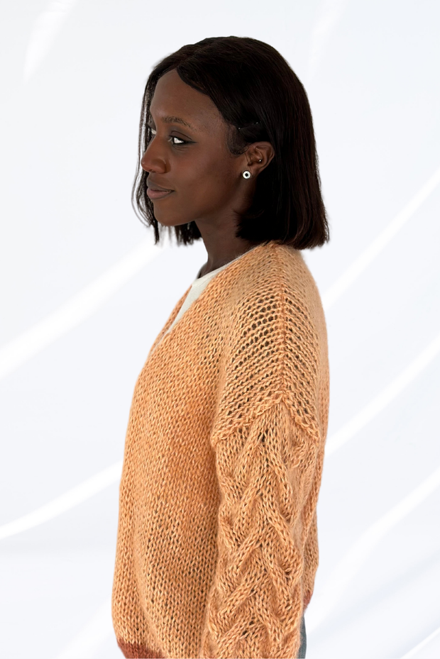 Mixed orange cardigan