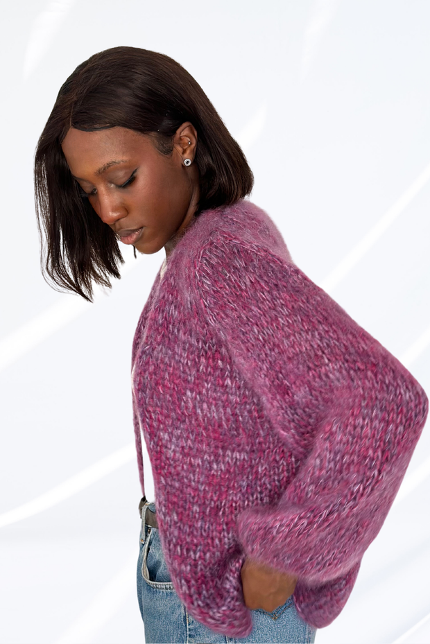 Mixed purple cardigan