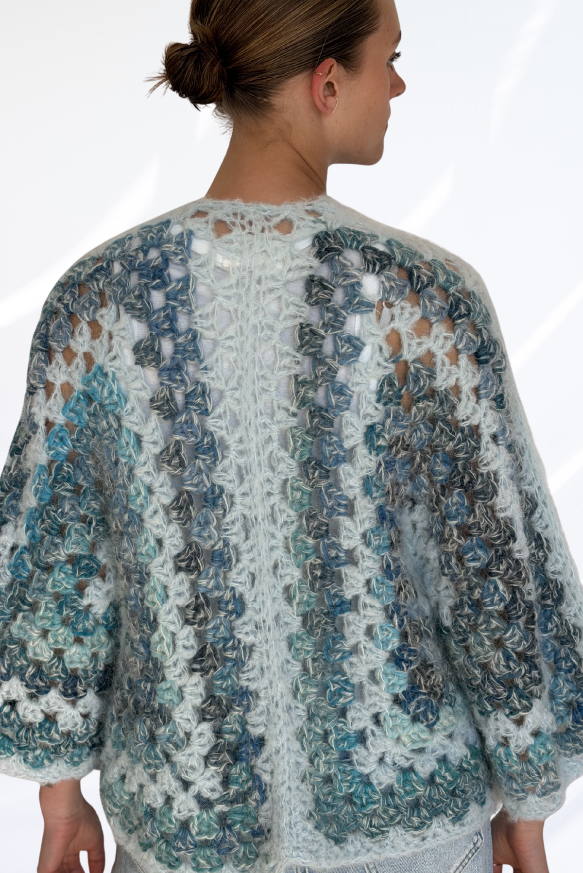 Blue crochet cardigan
