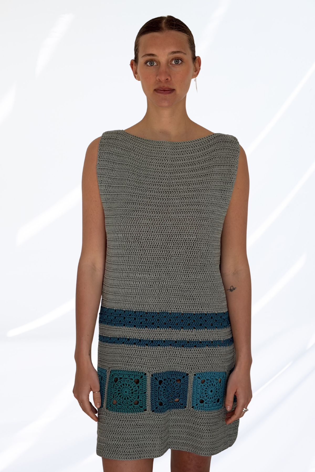 Mixed green crochet cardigan