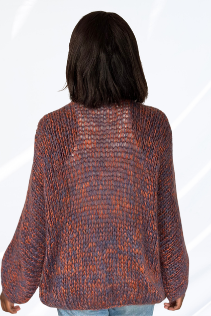 Mixed terracotta cardigan – Maï Belgium