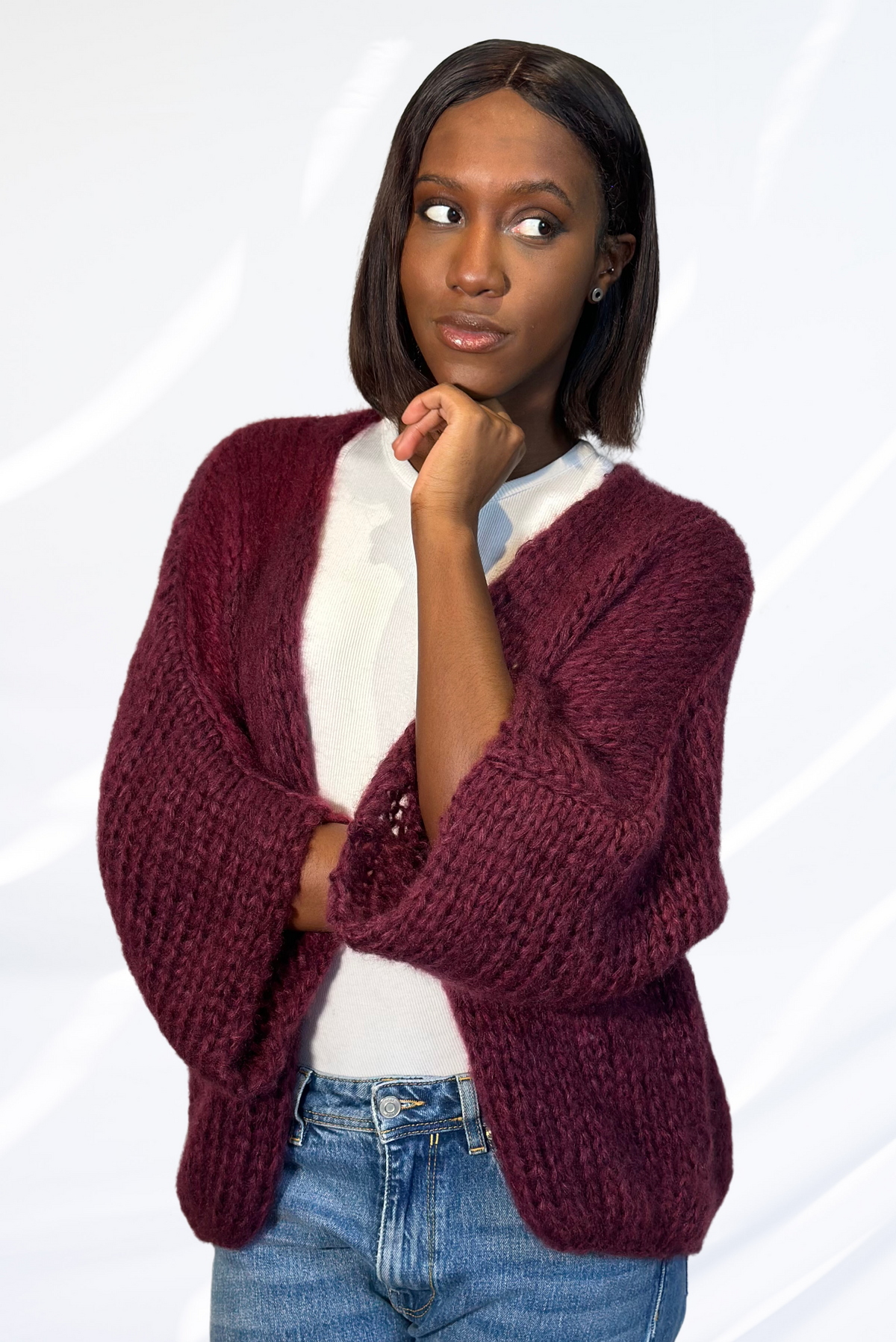 Burgundy cardigan