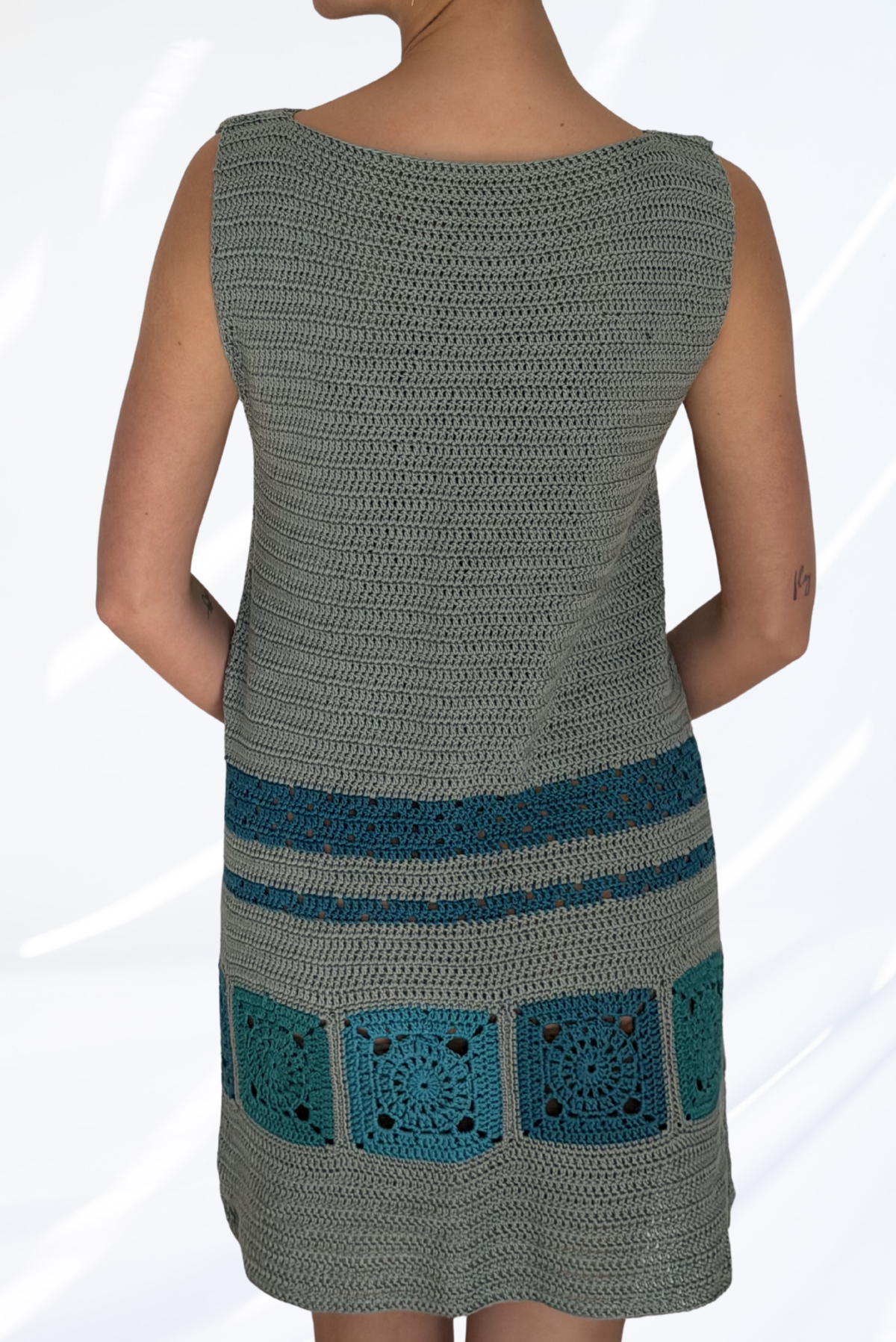 Mixed green crochet cardigan