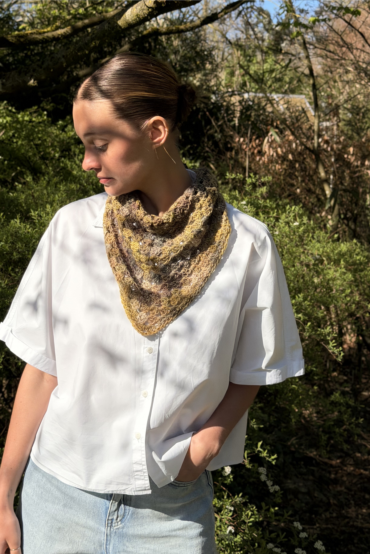 Maï bandana mix khaki/ochre