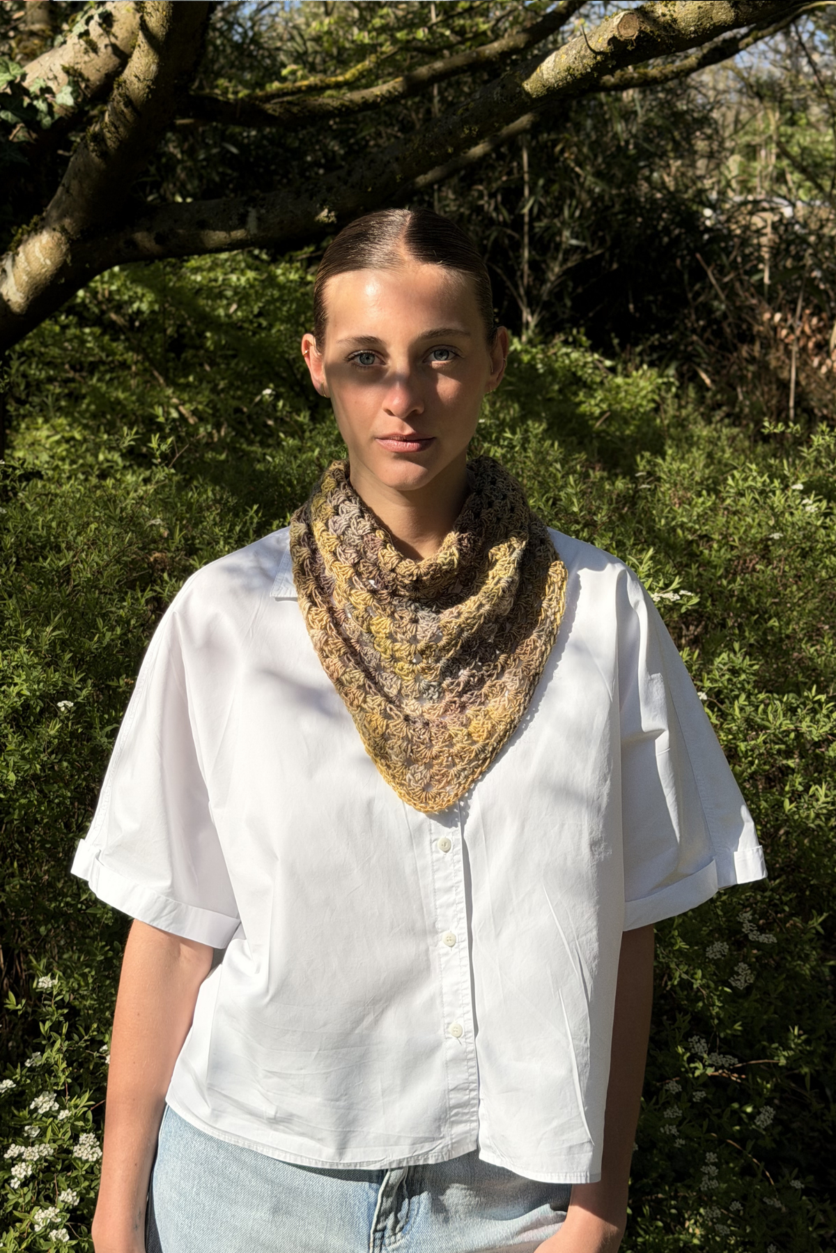 Maï bandana mix khaki/ochre
