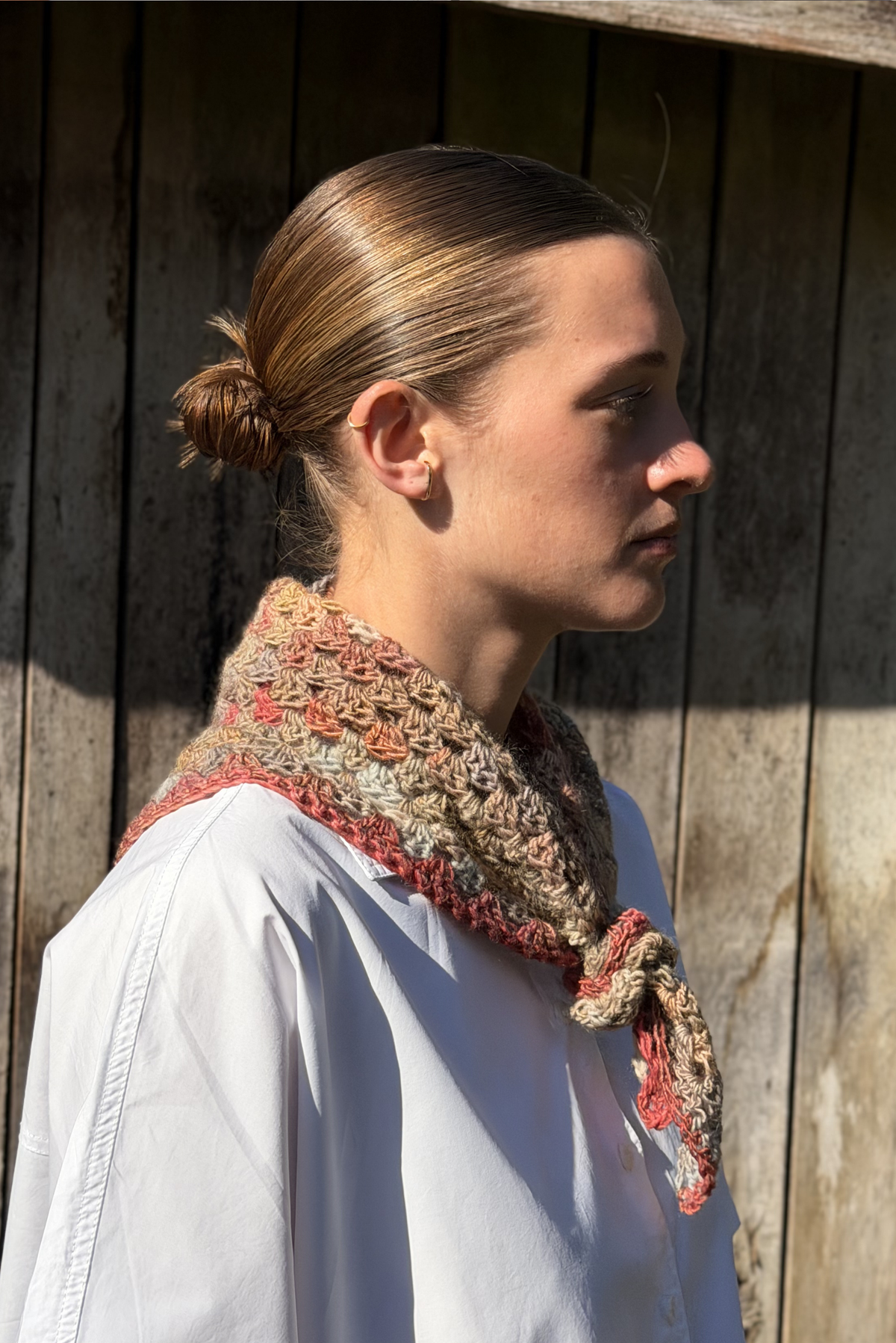Maï bandana mix beige & raspberry shades