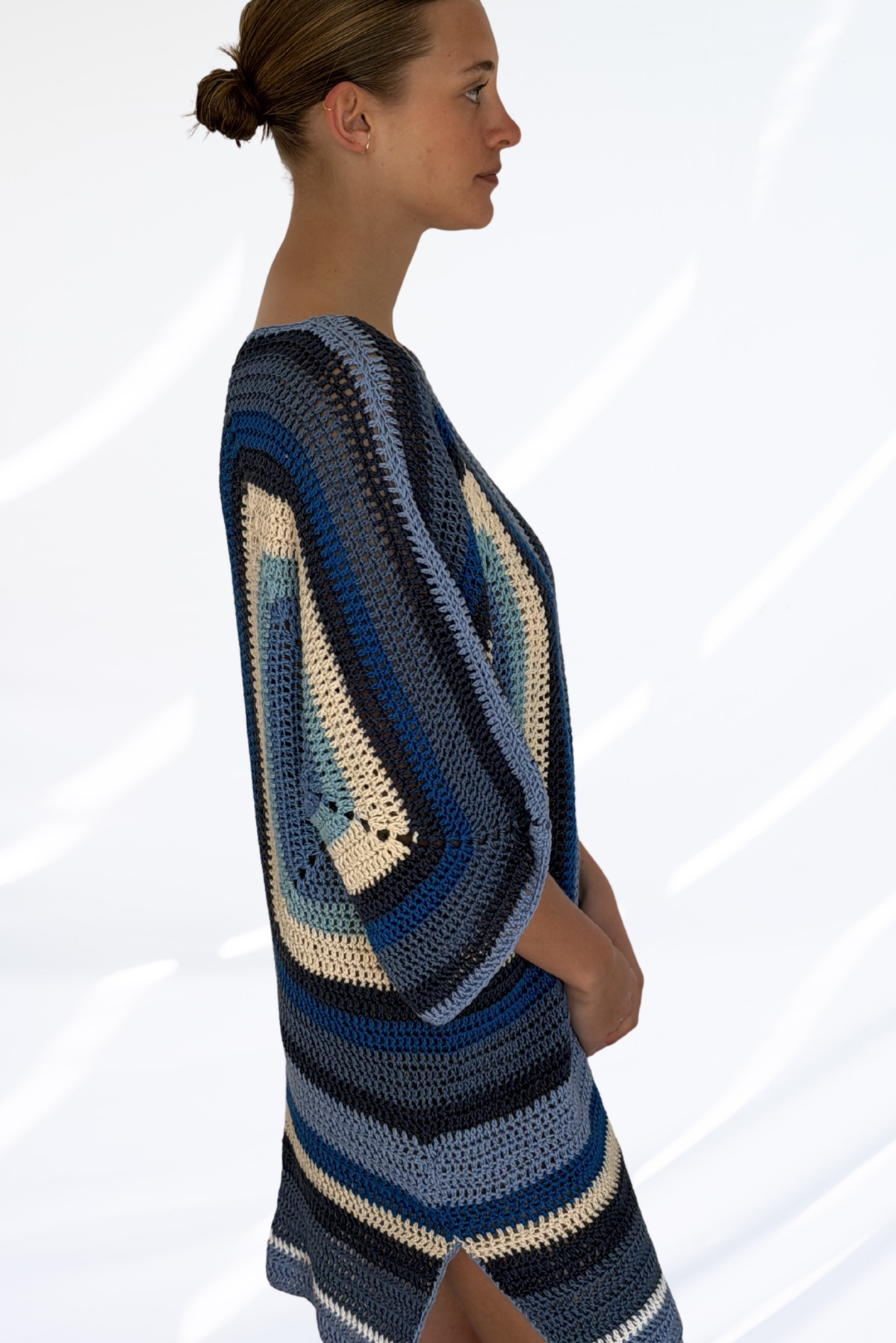 Mixed blue crochet dress