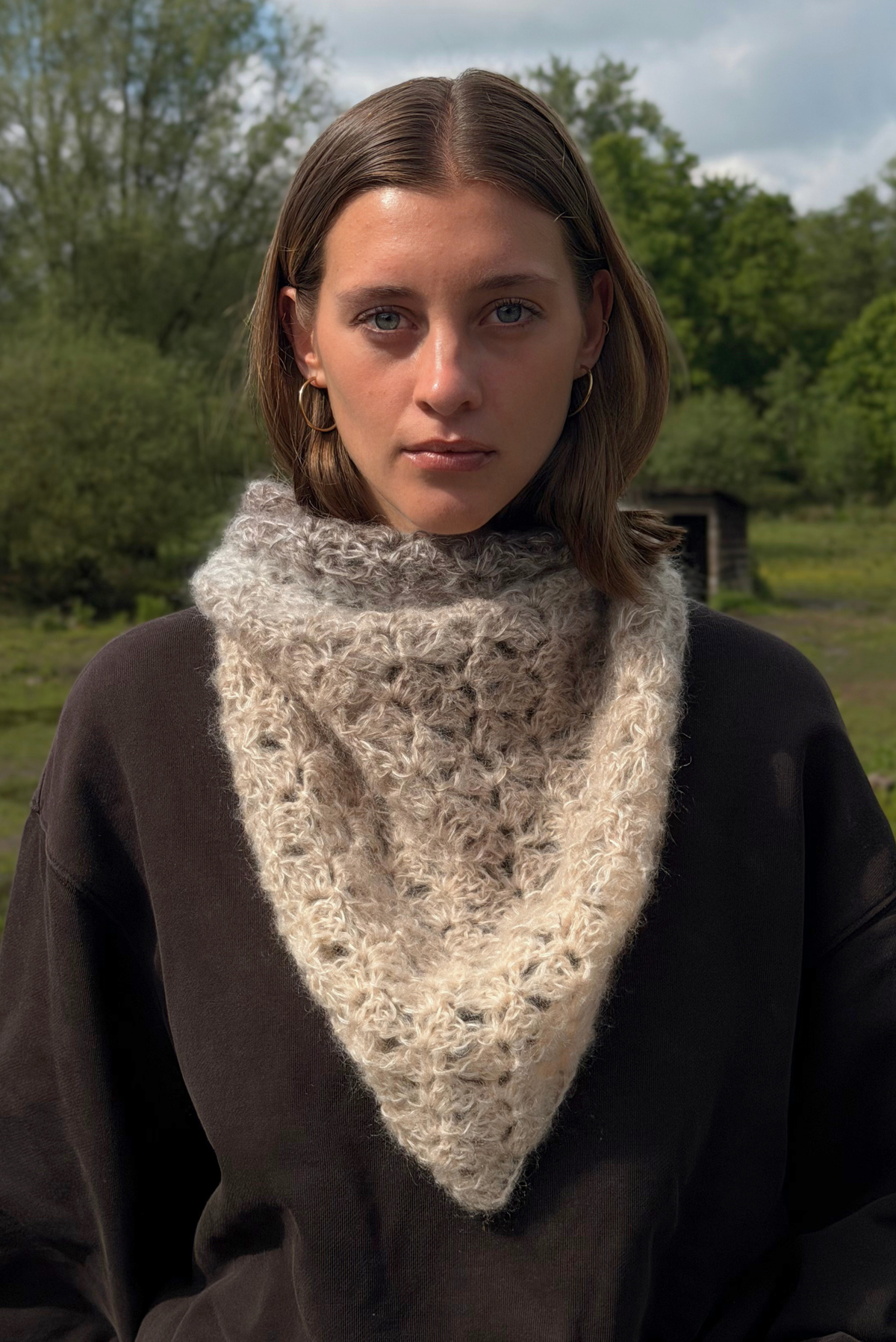 Maï bandana mix cream/grey