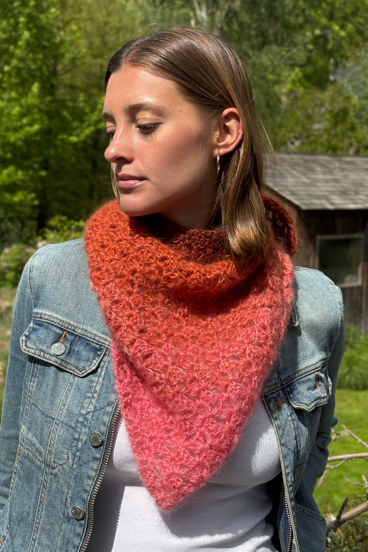 Maï bandana mix coral/rust