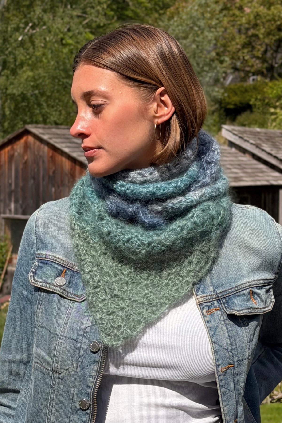 Maï bandana mix sage/blue