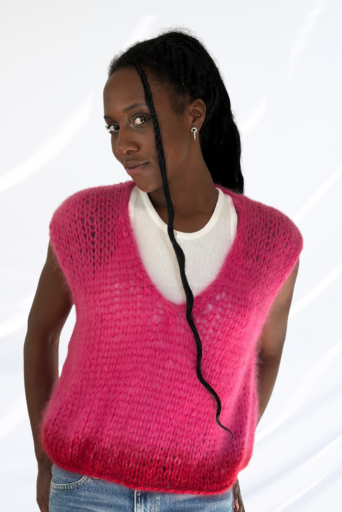 Fushia & orange pullover