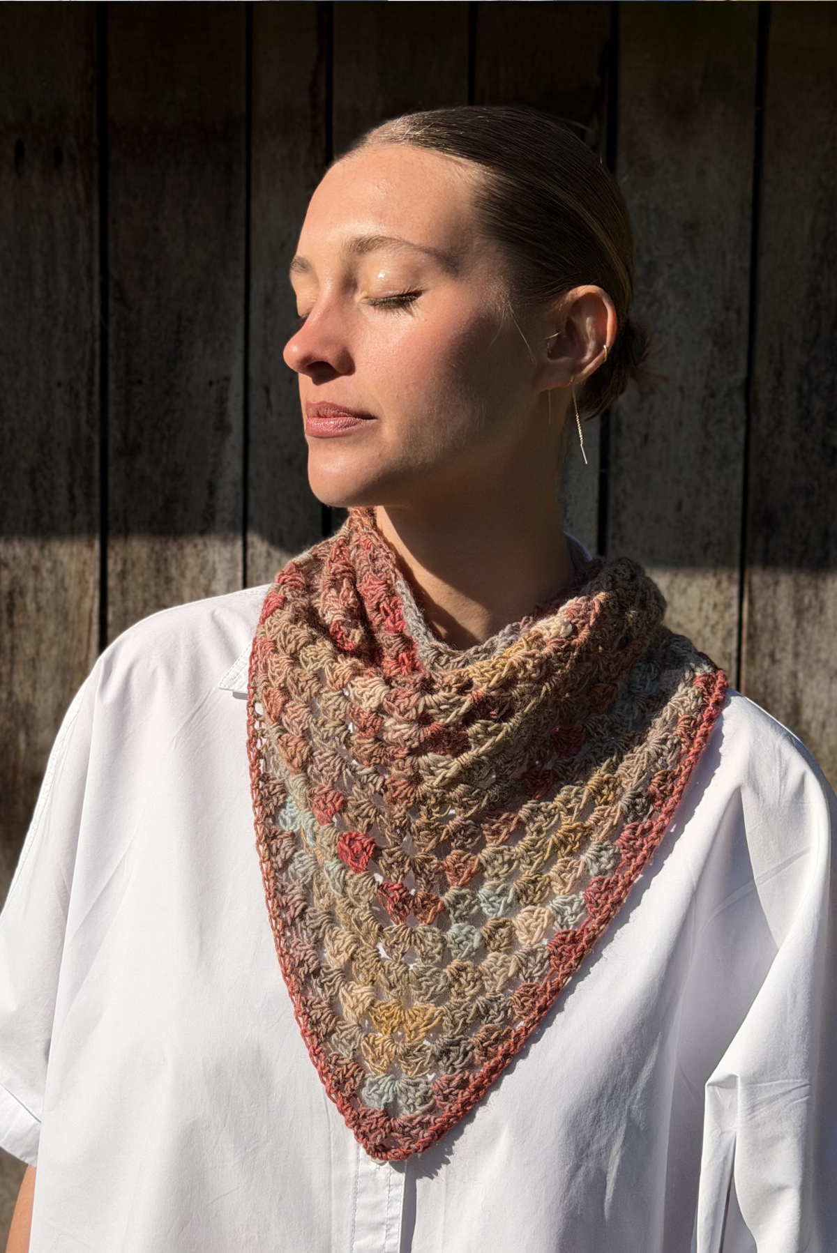 Maï bandana mix beige & raspberry shades