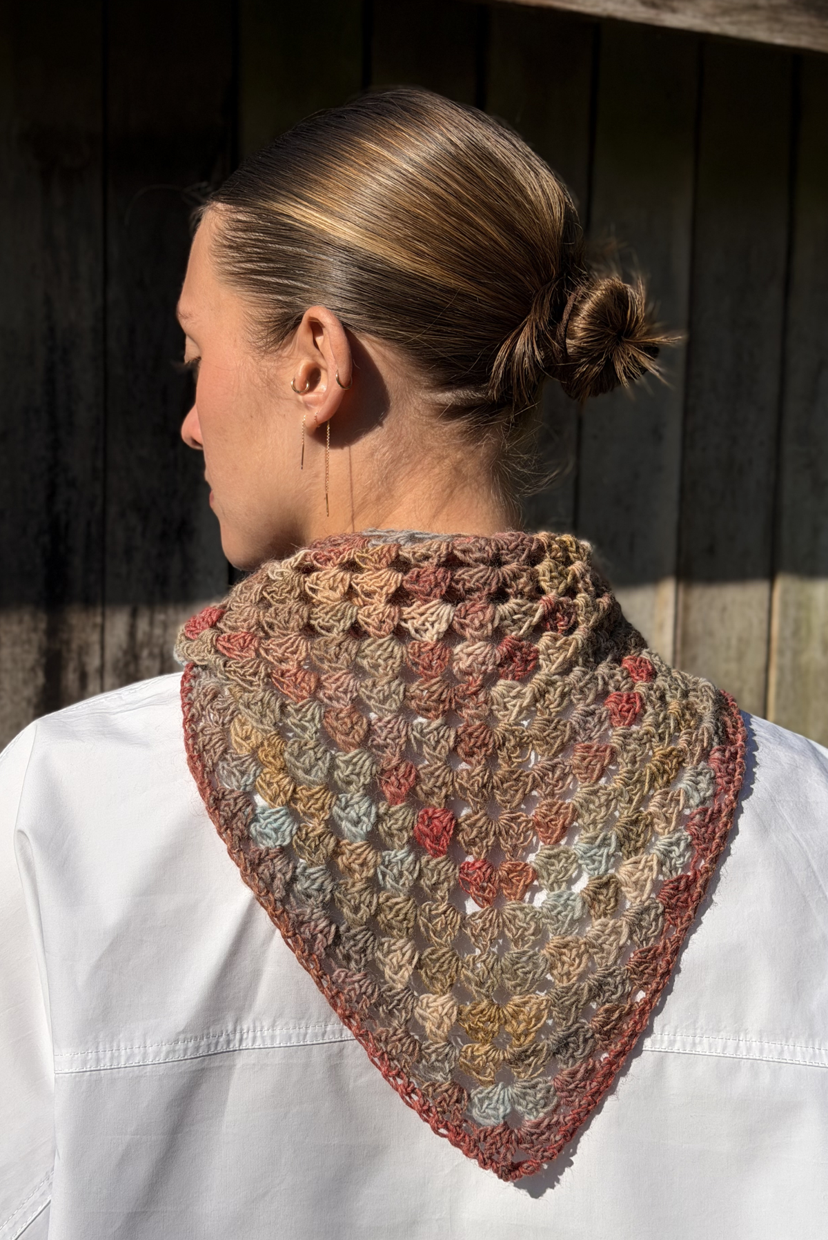 Maï bandana mix beige & raspberry shades