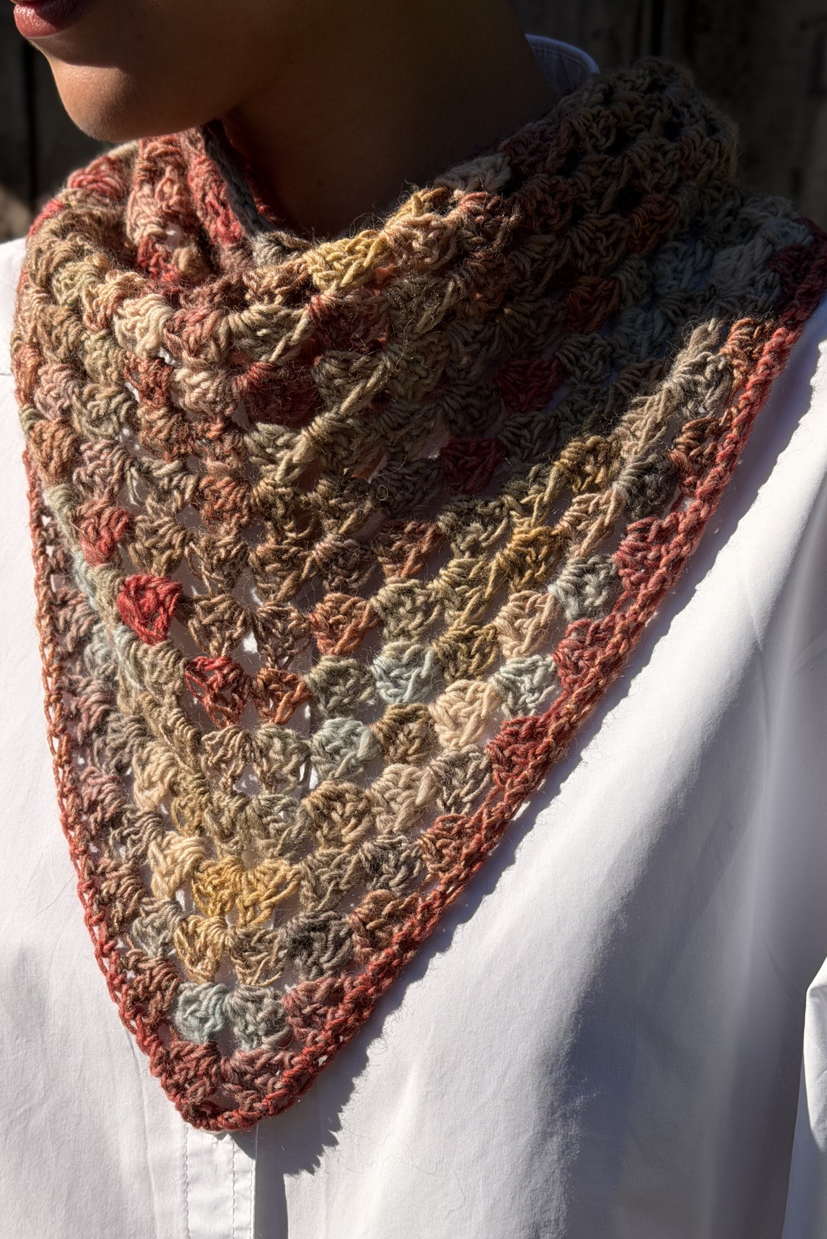 Maï bandana mix beige & raspberry shades