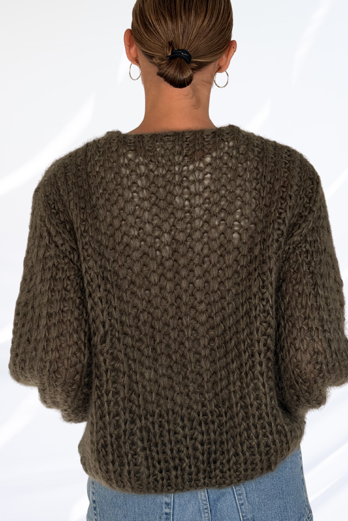 kaki & Lurex cardigan