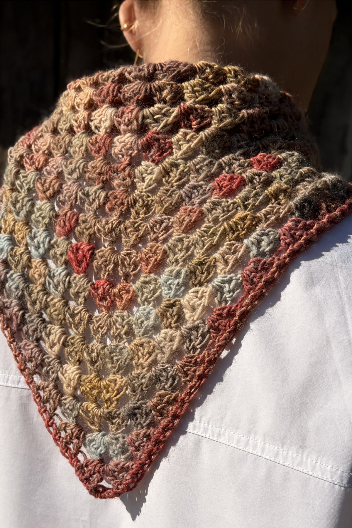 Maï bandana mix beige & raspberry shades