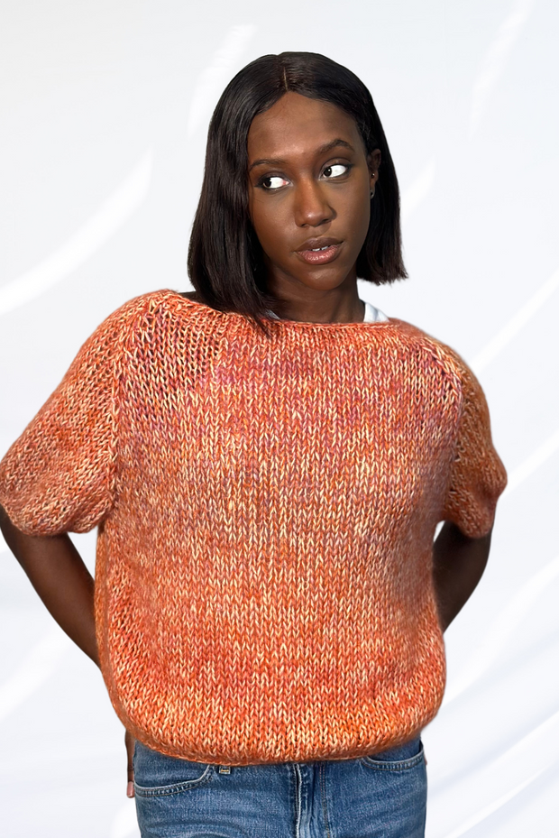 Mixed orange pullover