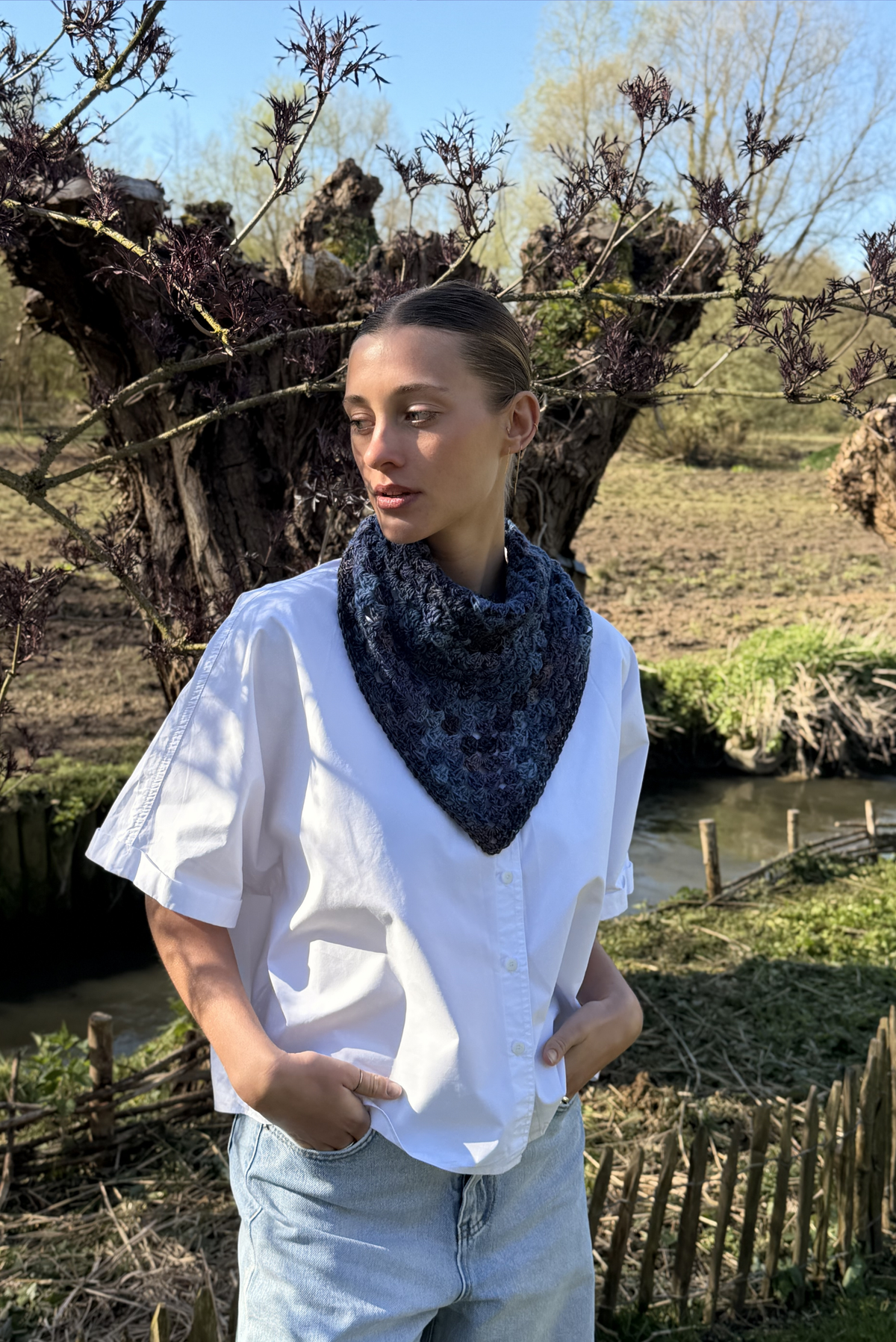 Maï bandana mix navy