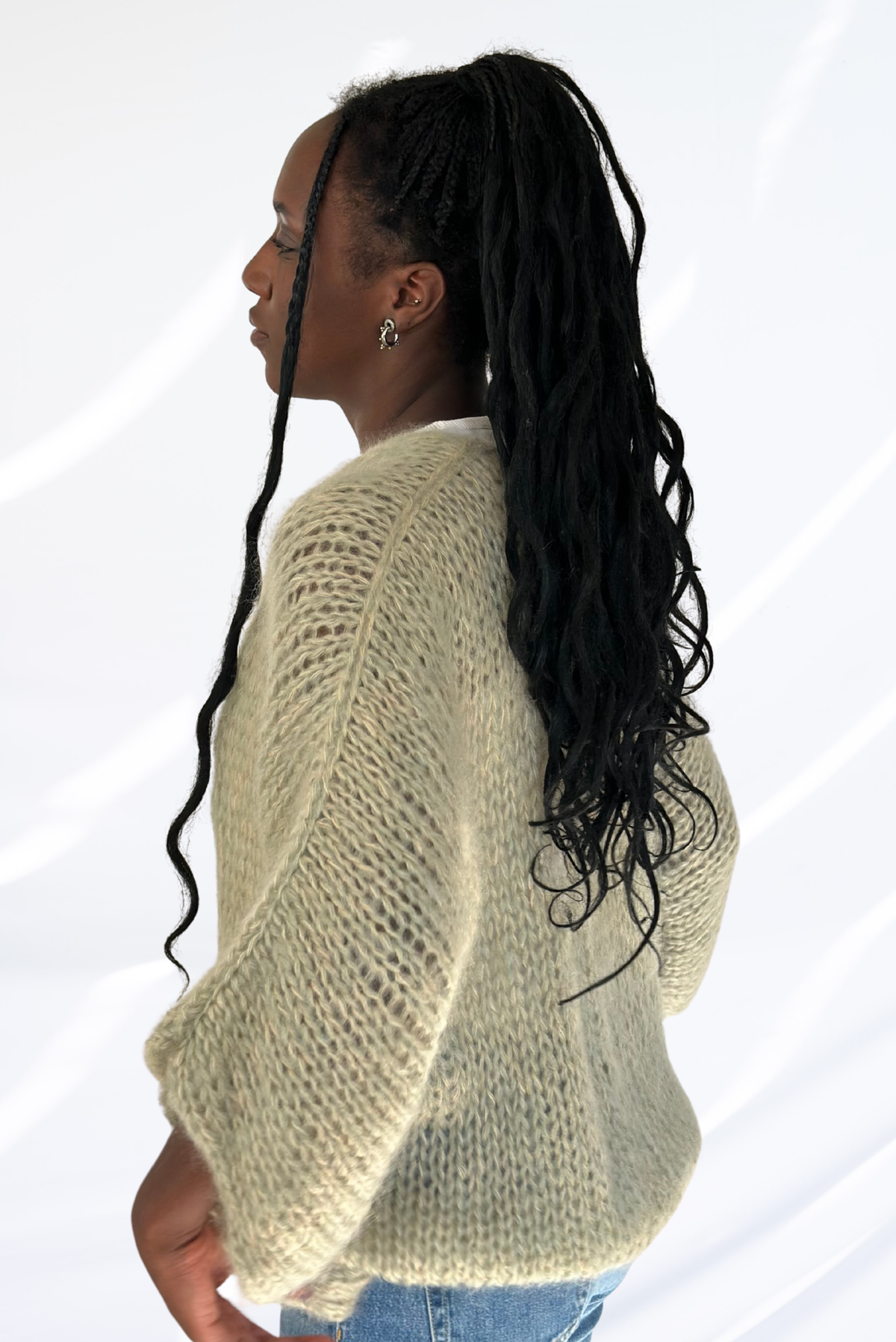 Light green cardigan