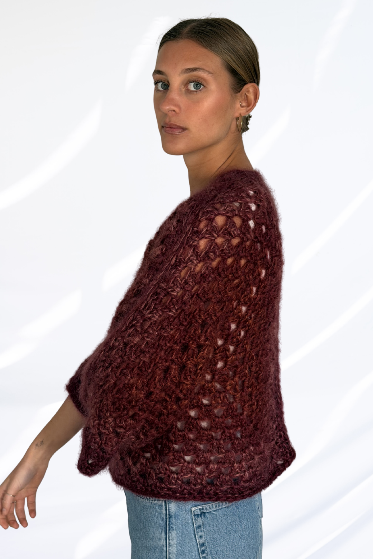 Mixed dark purple cardigan