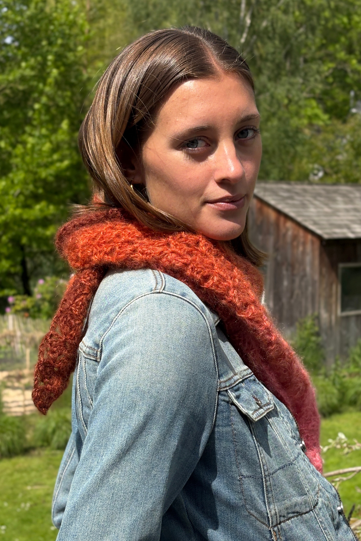 Maï bandana mix coral/rust