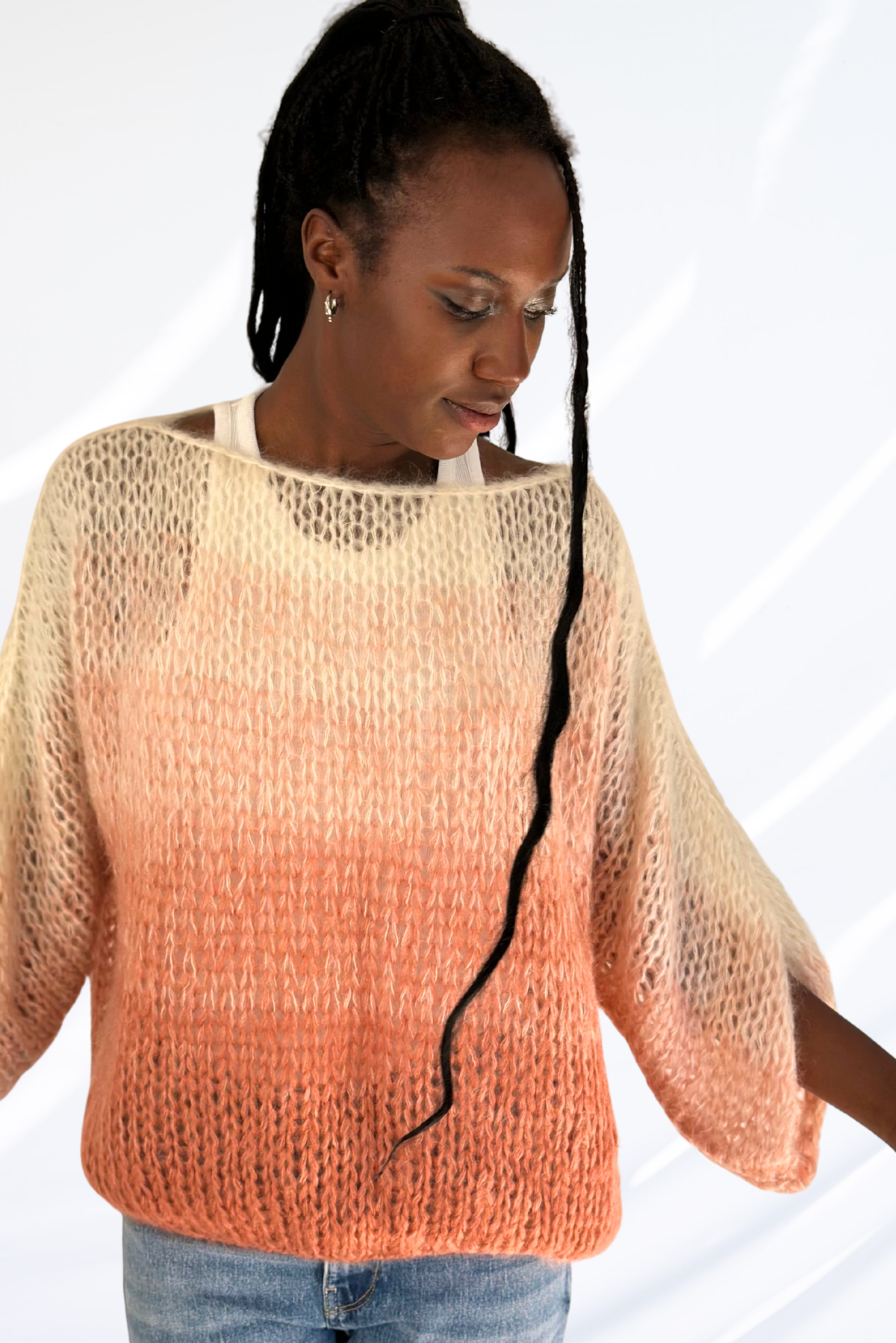 Mixed orange pullover