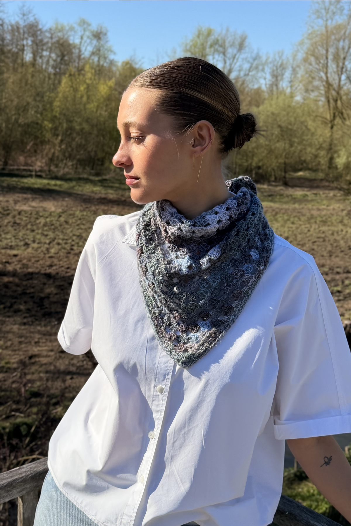 Maï bandana mix blue/grey