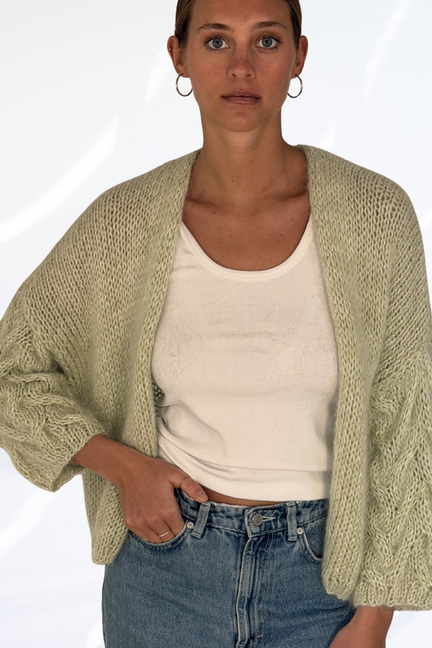 Light green cardigan