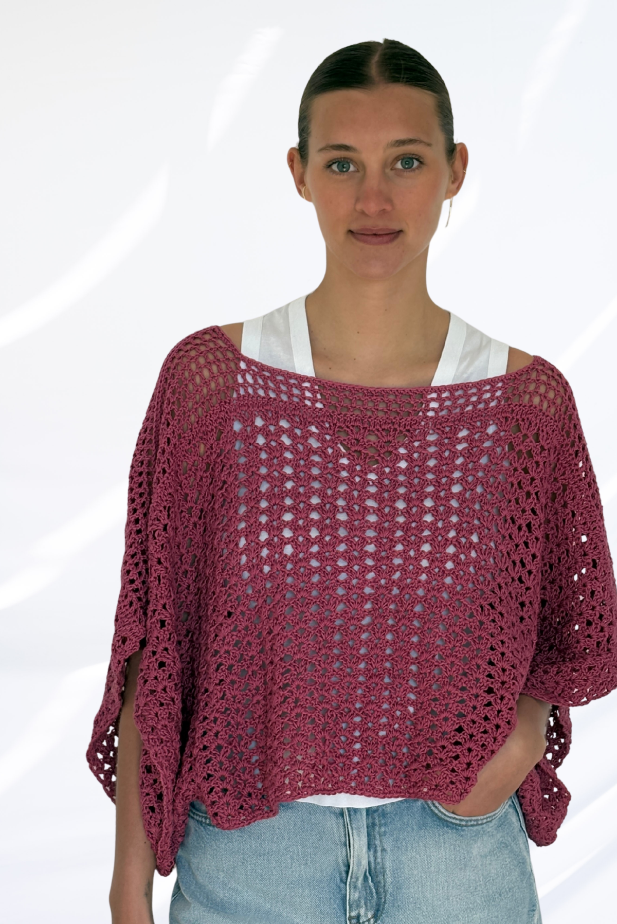 Violet crochet pullover