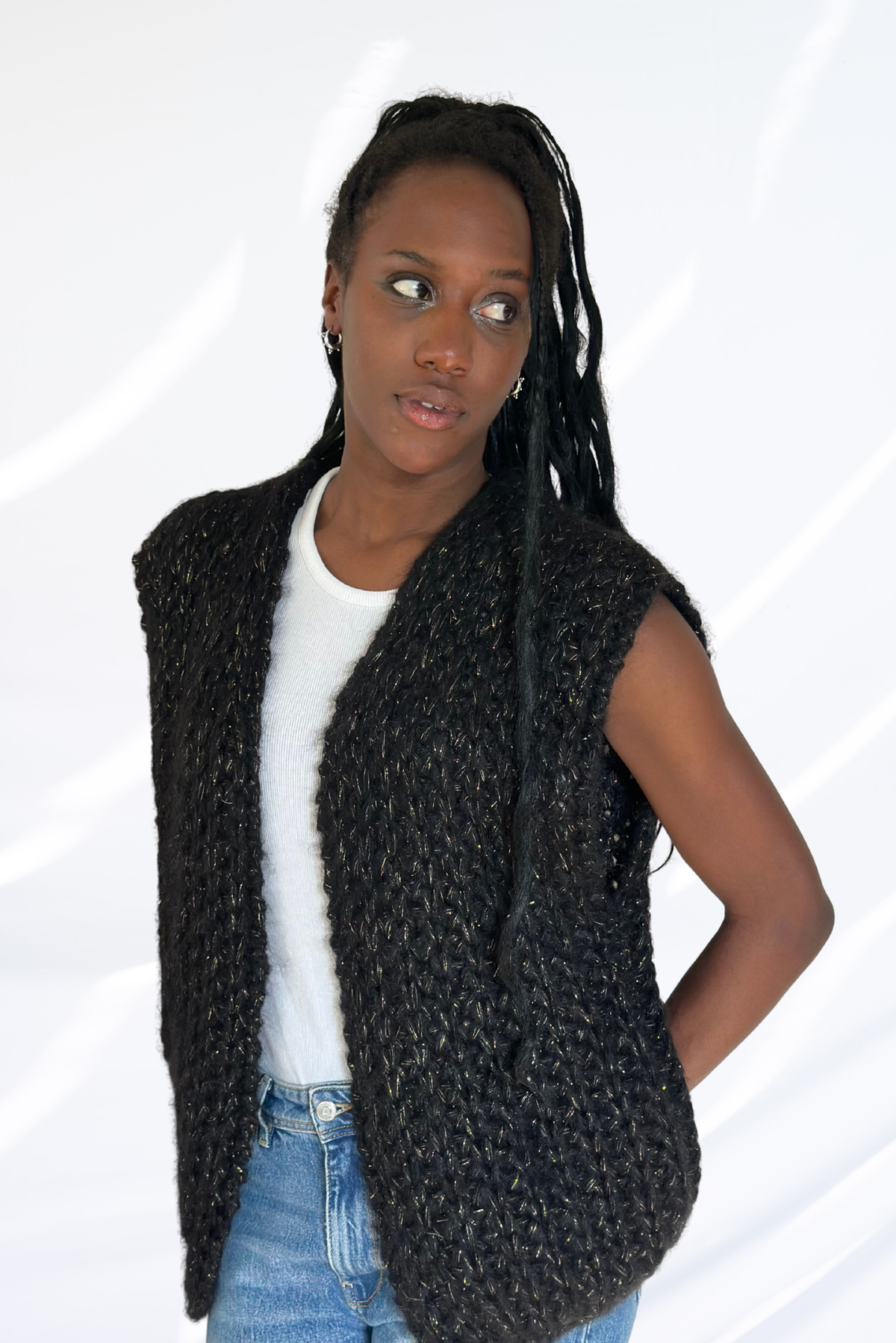 Black & Lurex cardigan