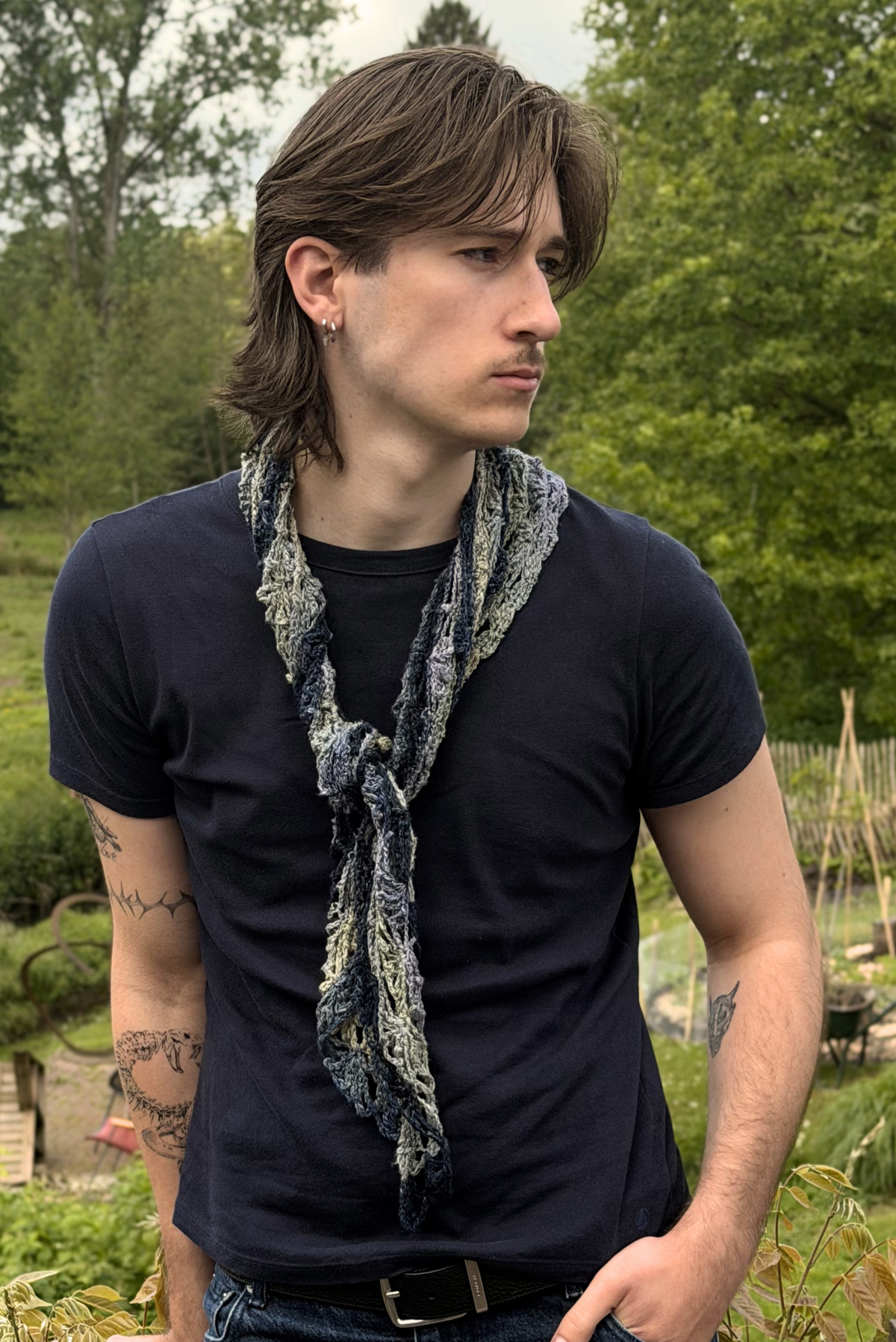 Maï linen bandana mix blue