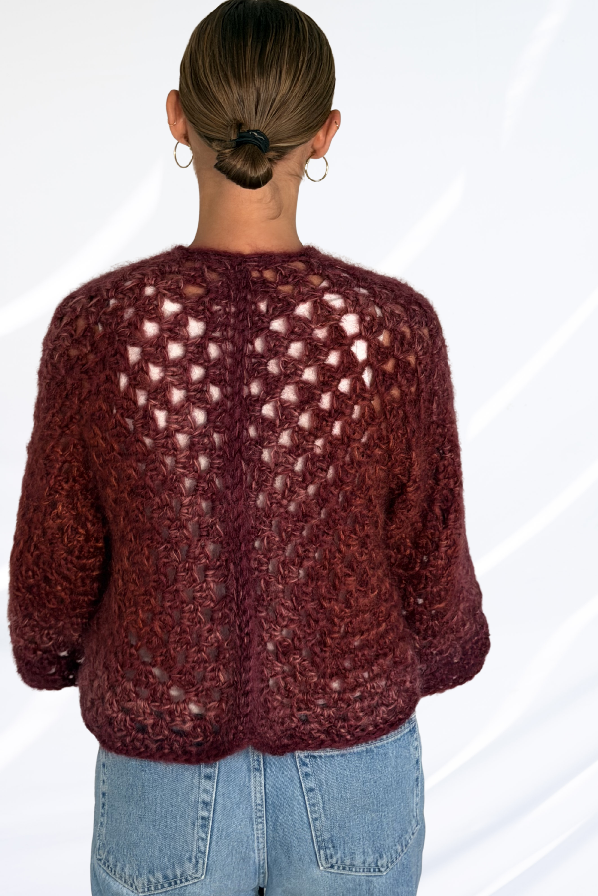 Mixed dark purple cardigan