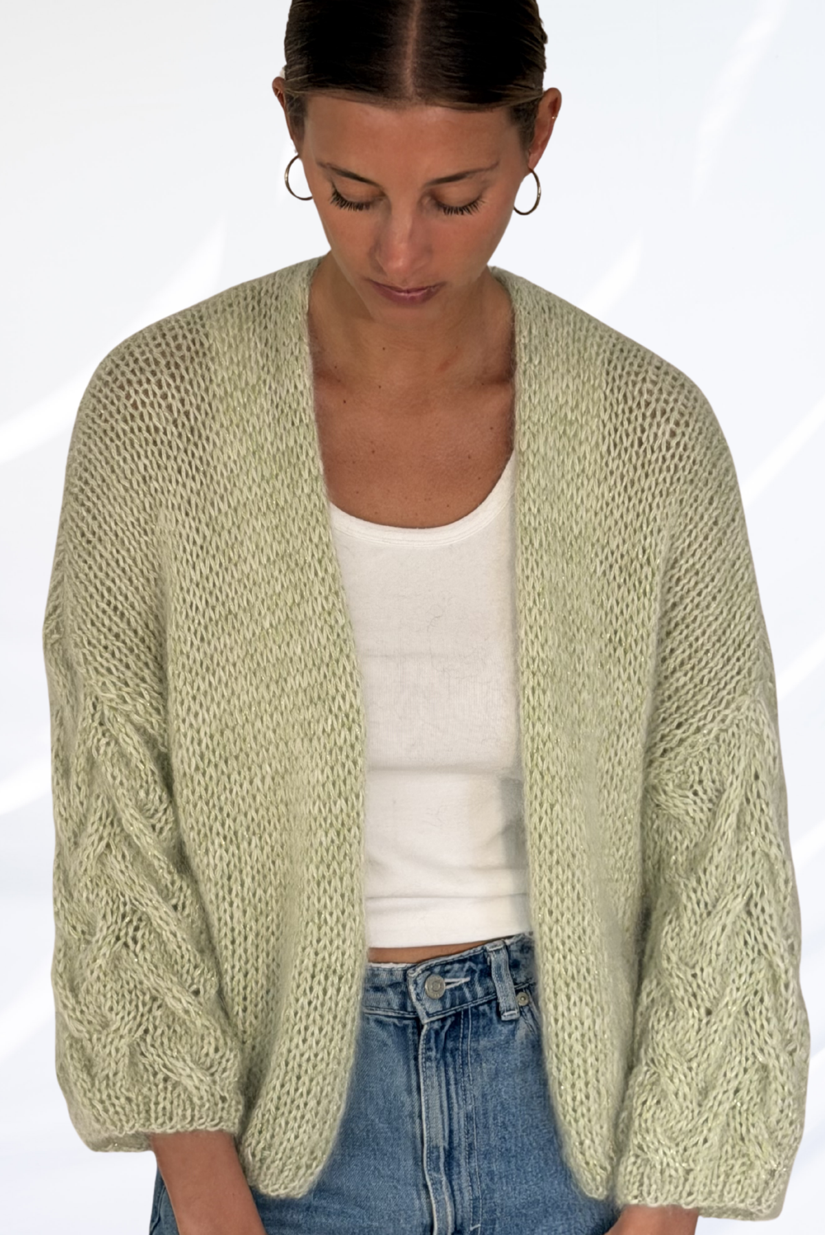 Light green cardigan