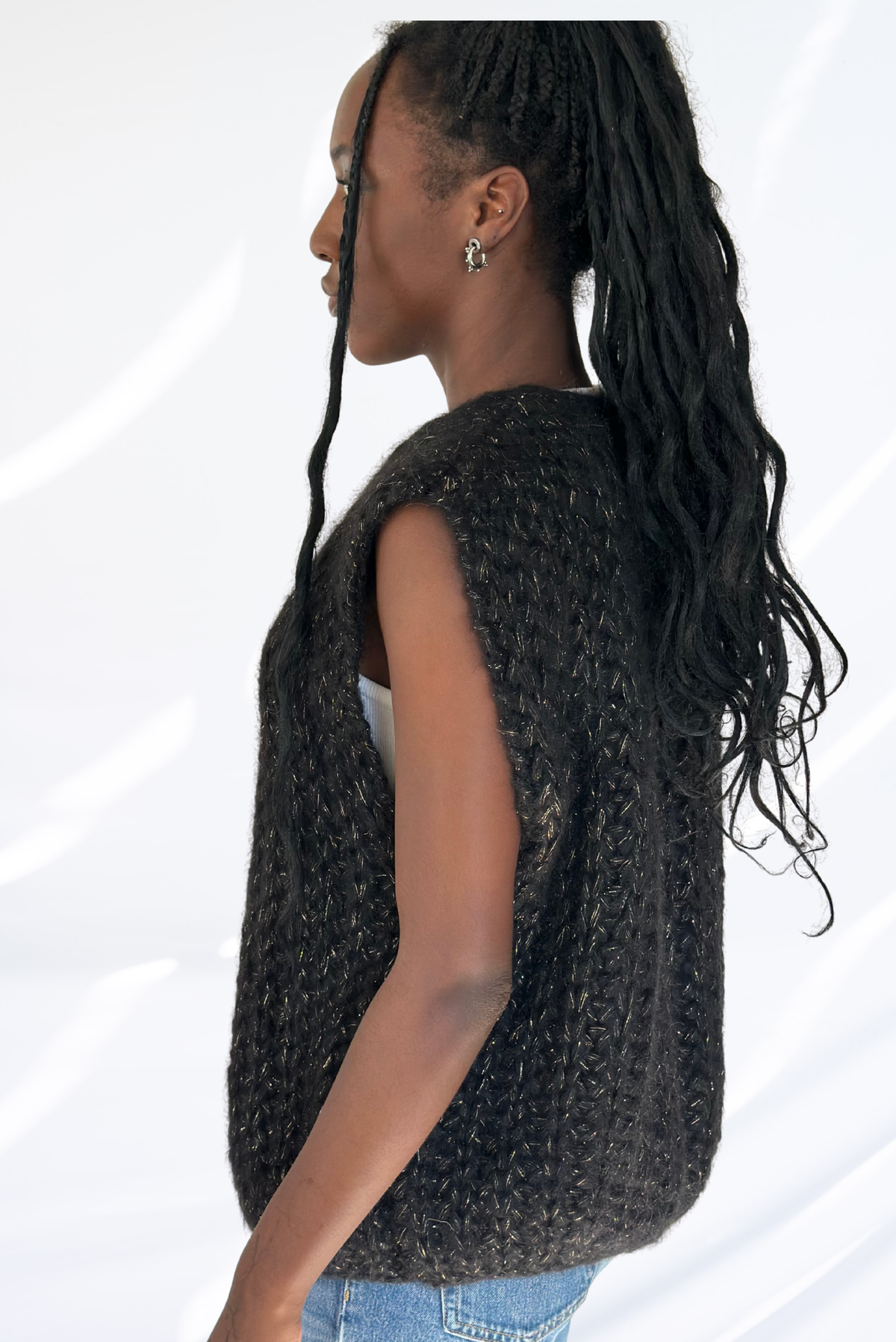 Black & Lurex cardigan