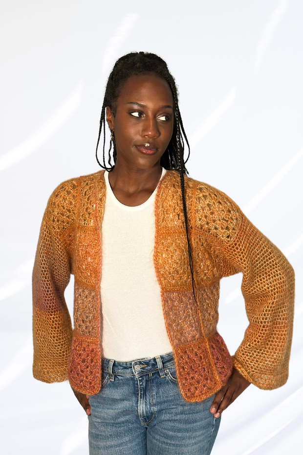 Textured yellow cardigan